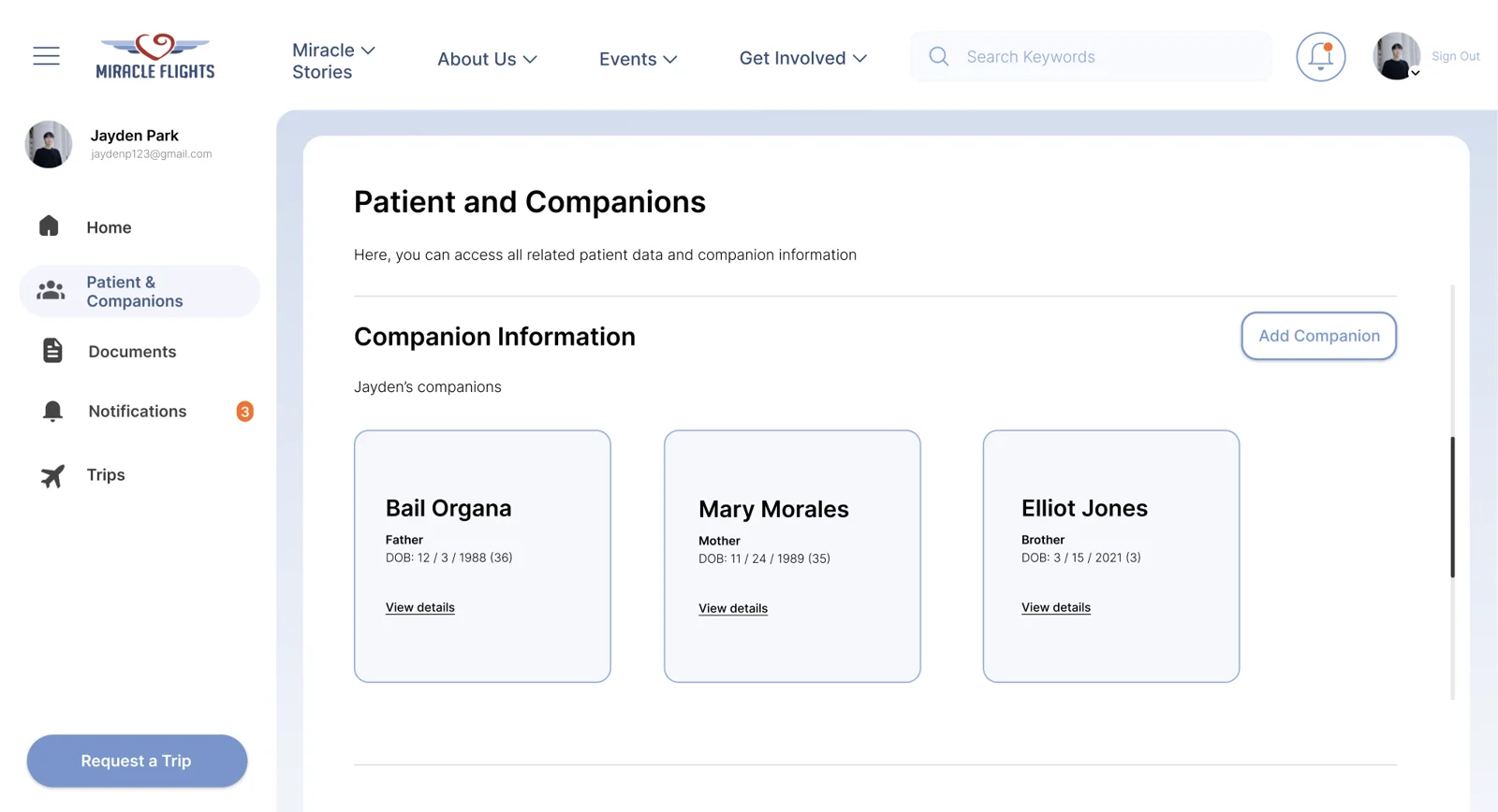 Miracle Flights: 3. Patients & Companions