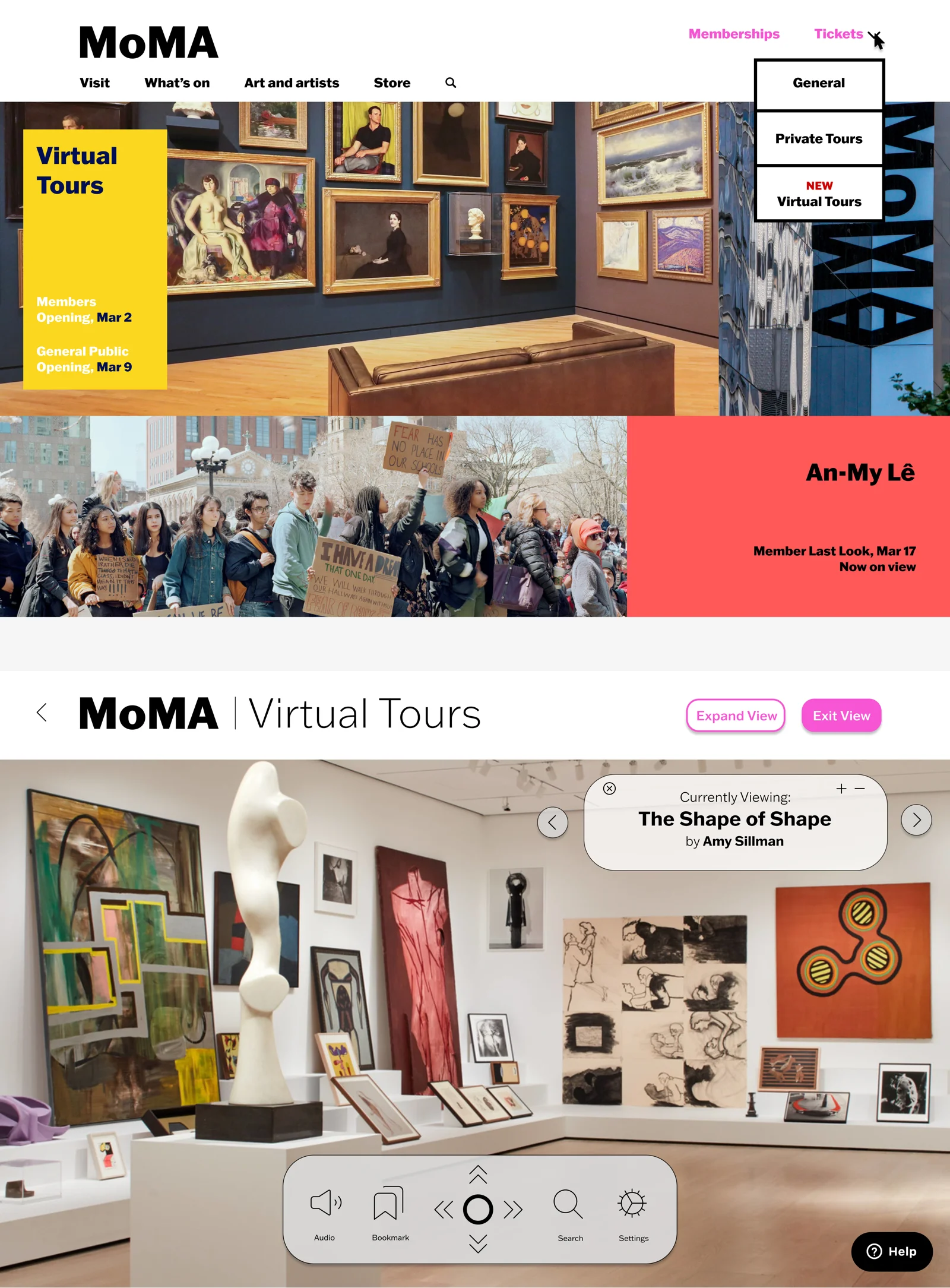 MoMA: Virtual Tours — Website Design
