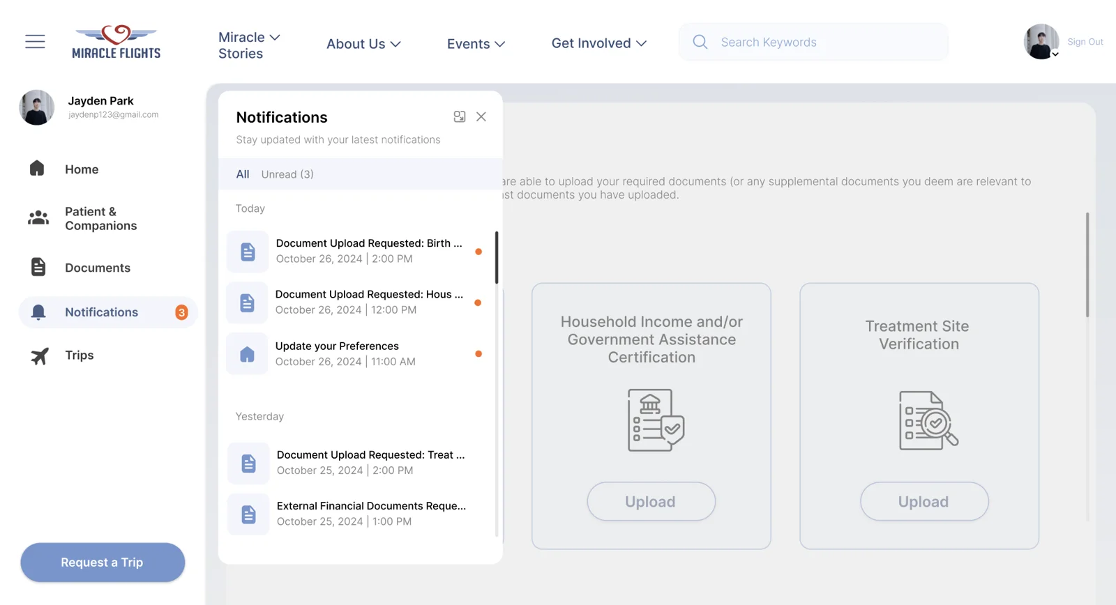 Miracle Flights: 2. Notifications