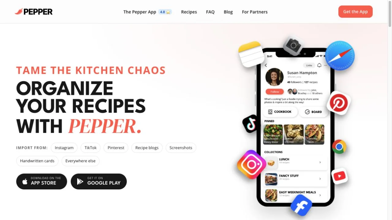 Pepper app official landing page preview