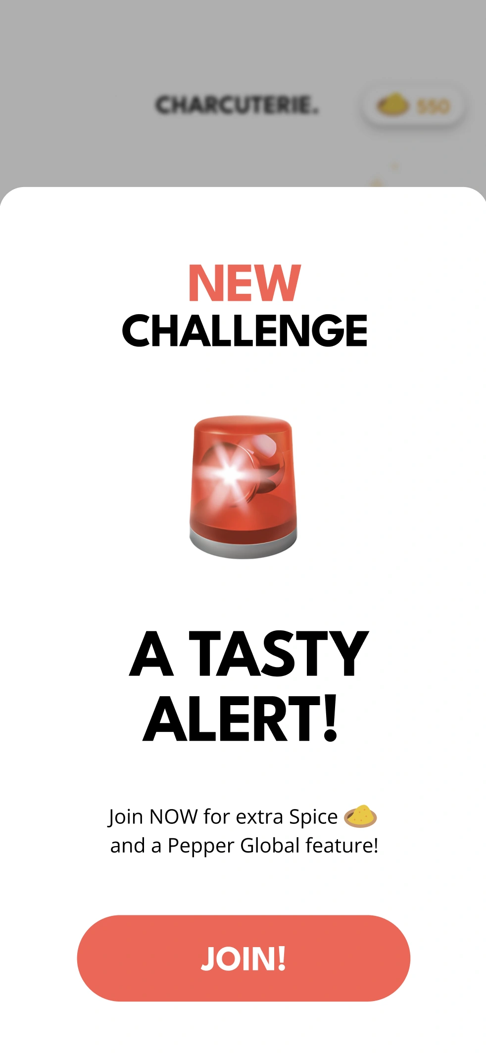 Invitation to join a cooking challenge